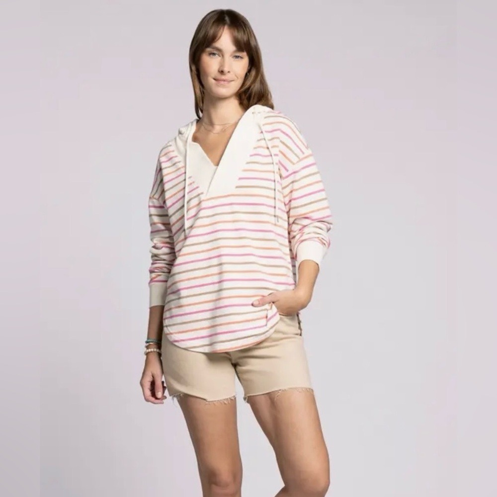 Thread & Supply Corinna Hoodie Long Sleeve Striped Sweater Women's Size Small